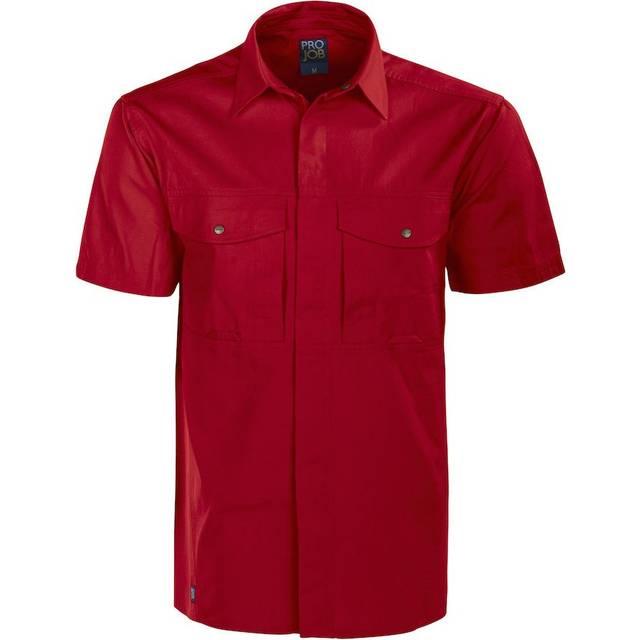 (M, Red) Projob Mens Short-Sleeved Formal Shirt