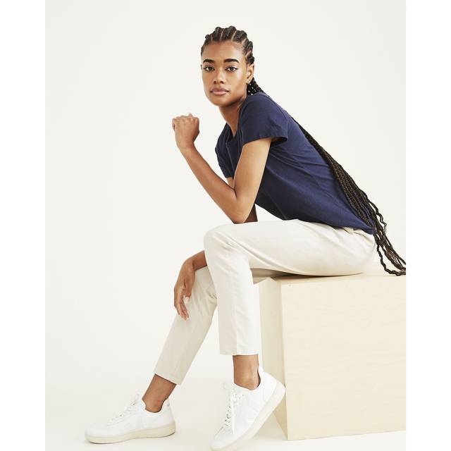 Pantalon chino skinny en coton mélangé - Blanc - 27/32