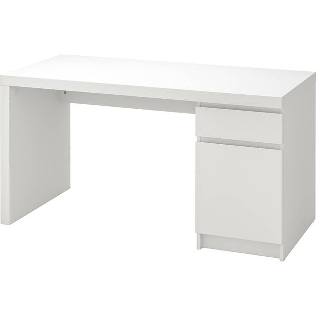 MALM Skrivbord, vit, 140x65 cm
