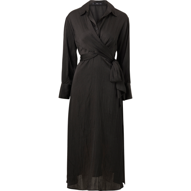 Black Wrap Shirt Dress (10)