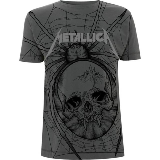 (M, Grey) Metallica Unisex Adult Spider T-Shirt