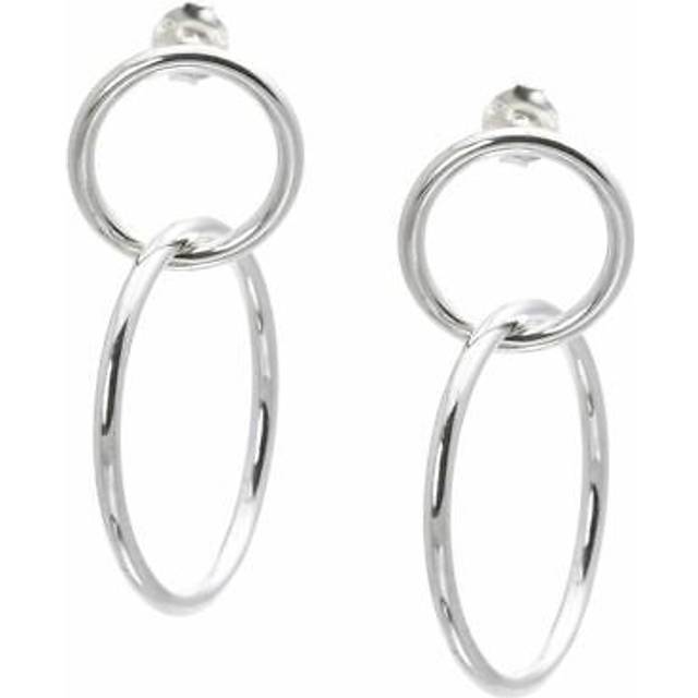 Dangle earrings 925 sterling silver interlocking circle hoop studs - silverly