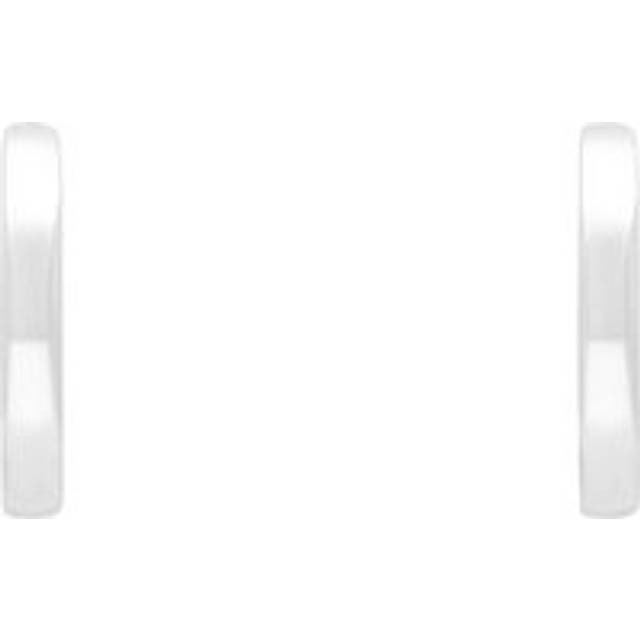 Sterling Silver 14mm Round Domed Hoop Earrings - Silver