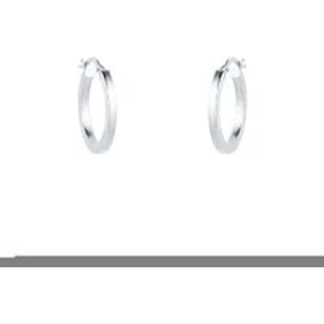 9ct White Gold 18mm Hoop Earrings