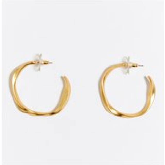 Maxi golden irregular hoop earrings - GOLD - UN
