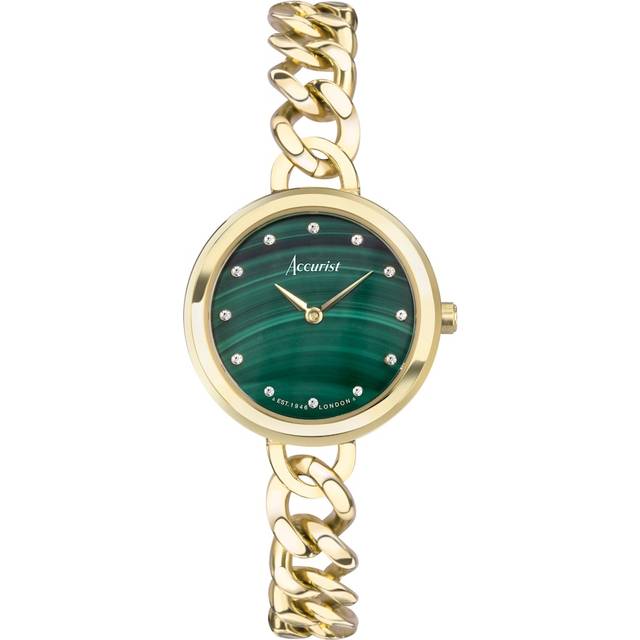 Accurist Jewellery Green Malachite Dial Watch 78000 - Gold