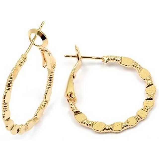 Les Trésors De Lily [L4315] - Gold Plated Hoop Earrings 'Choreography' - 35x2 mm gold