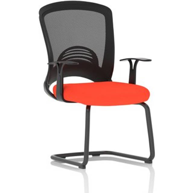 Astro Mesh Back Visitor Cantilever Leg Bespoke Fabric Seat Tabasco Orange - KCUP2014