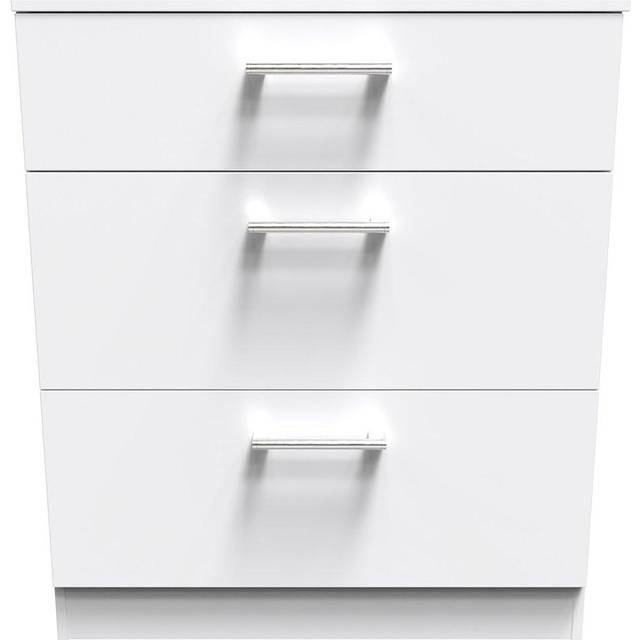 Welcome Furniture Ready Assembled Devon 3 Drawer Deep Chest In White Matt, White