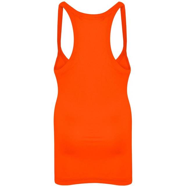(13 Years, Neon Orange) Girls Vest  Kids Stylish Racer Back Fashion Top T Shirt Age 5 6 7 8 9 10 11 13 Y