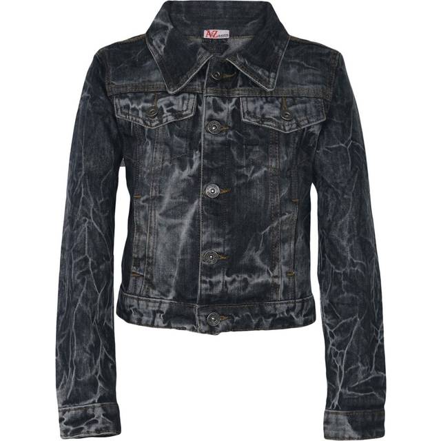 (11-12 Years, Tie Dye Black) Kids Boys Denim Jacket Style Fashion Trendy Coat