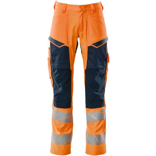 Mascot Accelerate Safe Trousers with Kneepad Pockets Hi-Vis Orange/Dark Navy (L3
