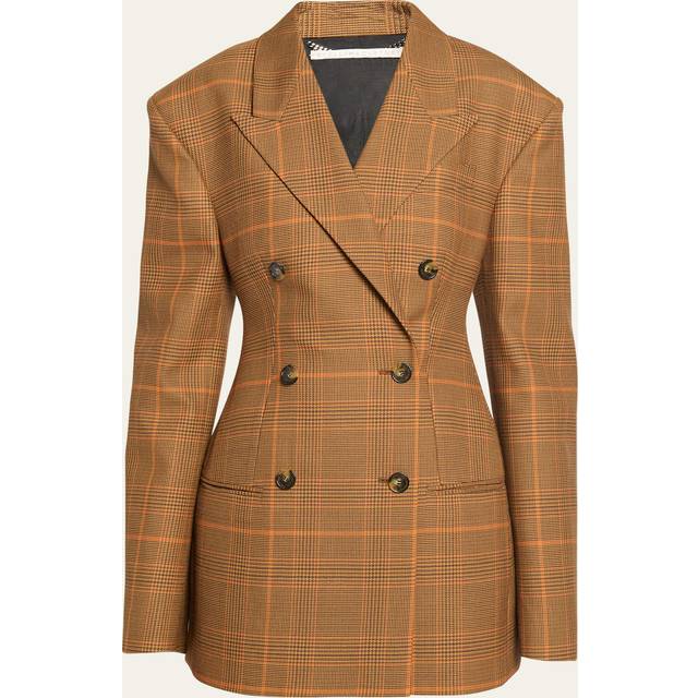 Stella McCartney Checked virgin wool blazer - orange (UK 8)
