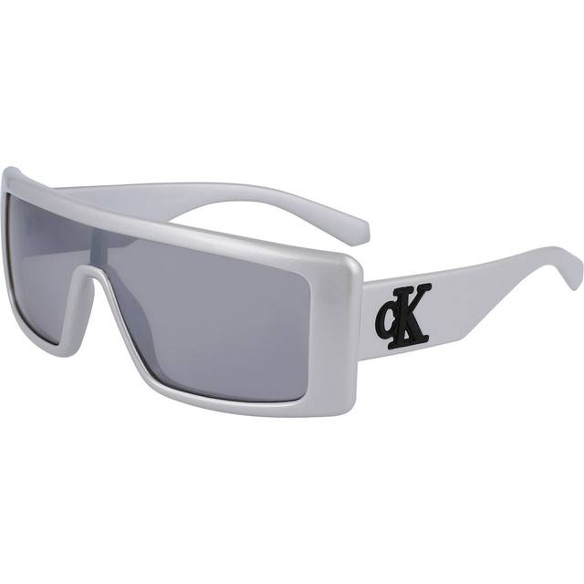 Calvin Klein Silver Browline Unisex Sunglasses CKJ23655S 040 57 - Silver Tone (Dimension: 6.0000x4.0000x3.0000 inches)