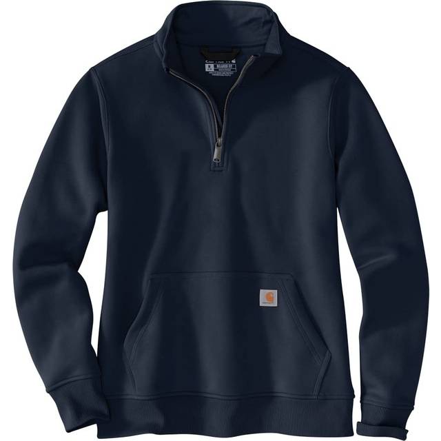 Carhartt Women's Relaxed Fit Midweight Quarter-Zip Mock-Neck Sweatshirt  Navy  X-Small