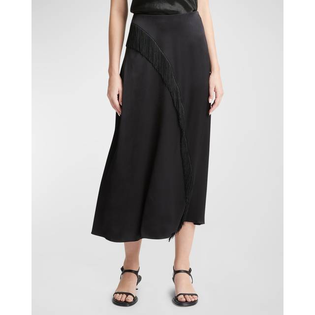 Vince Fringe Draped Asymmetric Skirt