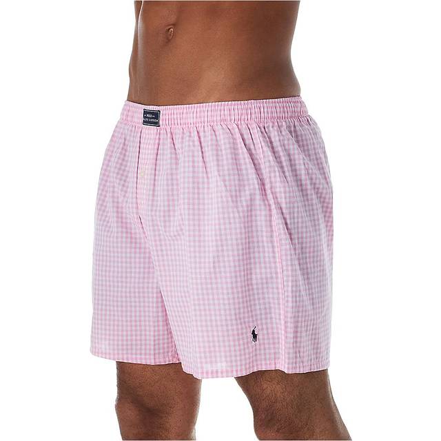 Polo Ralph Lauren Yarn Dyed Woven Boxer in Pink Mini Gingham & Cruise Navy PP - Pink. Size S (also in L, M, XL/1X). (S)