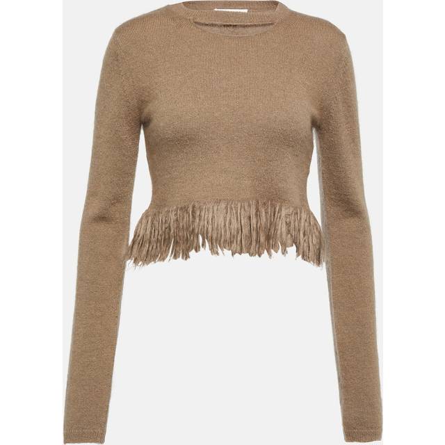 JW Anderson Tassel-trimmed mohair-blend sweater - neutrals (UK 12)