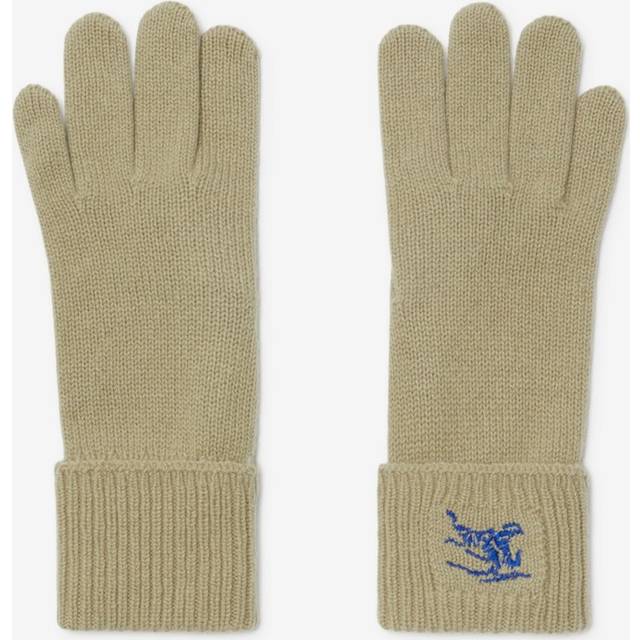Burberry, Gloves, unisex, Green, M/L, Cashmere Gloves with Turn Up Brim