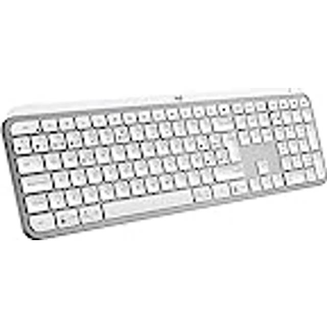 Logitech Köp MX Keys S-tangentbord – normalstorlek eller mini in Ljusgrå, Español (Qwerty), Endast tangentbord