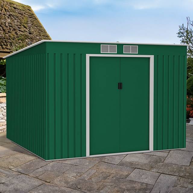 Lotus Hestia Pent Metal Shed Including Foundation Kit 9x8