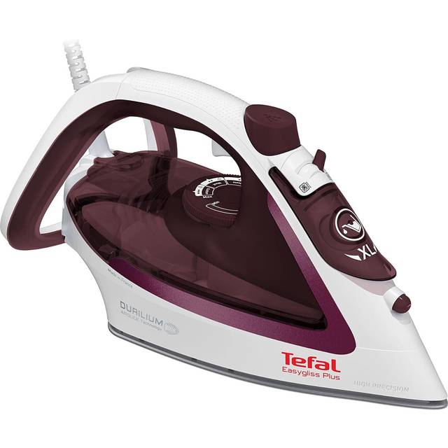 Tefal FV5716 Easygliss Plus Ångstrykjärn | 190 g/min. Ångpuff | vertikal ånga | XL vattenpåfyllningsöppning | stabil hylla | Durilium AirGlide stryksula | vit/bordeauxröd