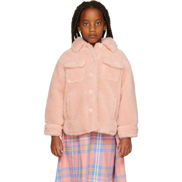 Stand Studio Girls Faux Fur Sabi Mini Jacket - Pink - Size 12Y
