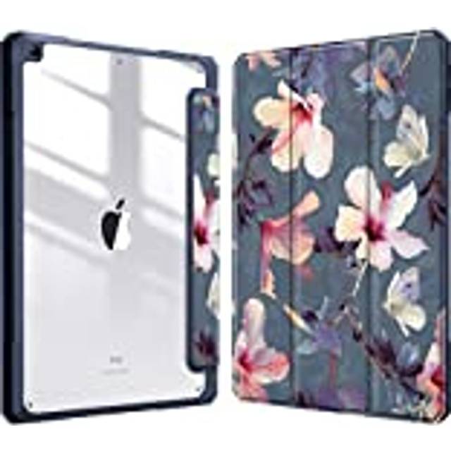 FINTIE Hybrid Case Compatible with iPad 9th/8th/7th Generation (2021/2020/2019 Model, 10.2 inch) - Shockproof Cover with Clear Back Shell w/Pencil