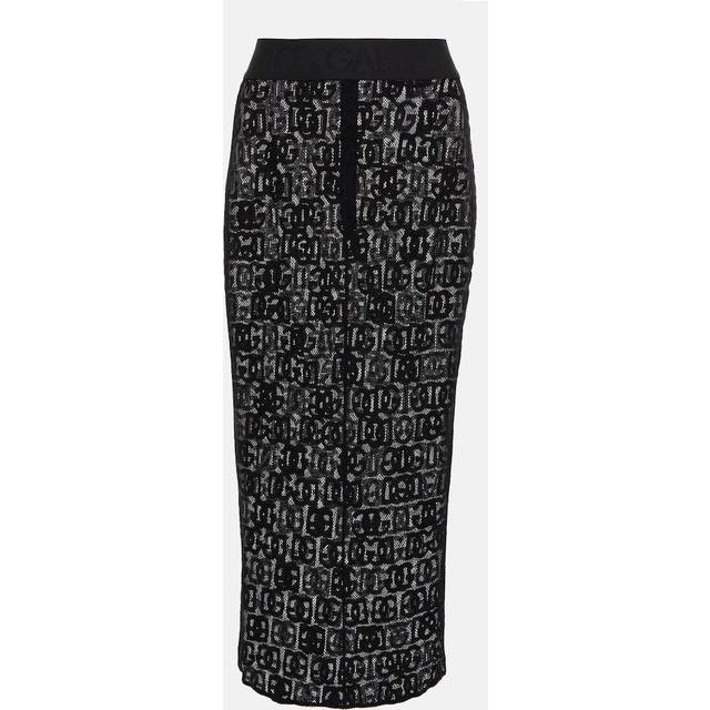 Dolce&Gabbana DG cotton-blend tulle midi skirt - black (UK 6)