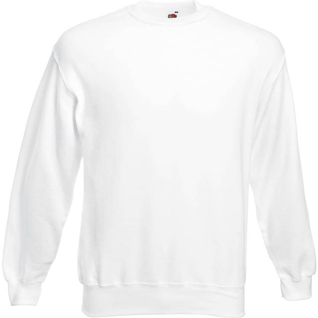 Fruit of the Loom Mens Classic Plain Drop Shoulder Sweatshirt 4XL white