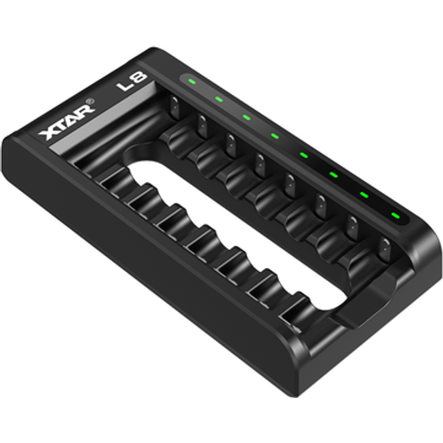 Xtar L8 8 Channel USB Charger for 1.5V Lithium & 1.2V NiMH AA/AAA Batteries