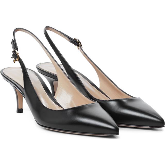 Gianvito Rossi Ribbon Sling 55 leather slingback pumps - black (UK 4)