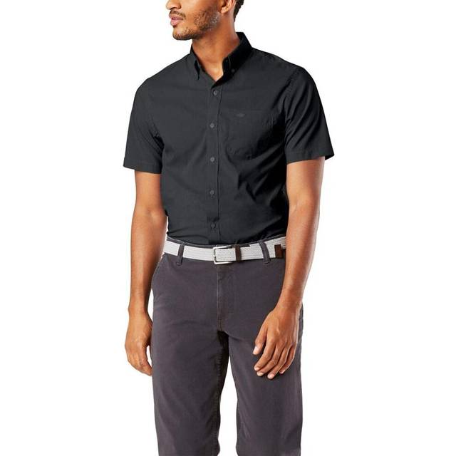 Dockers Men's Short Sleeve Button-Down Comfort Flex Shirt  black  Smal