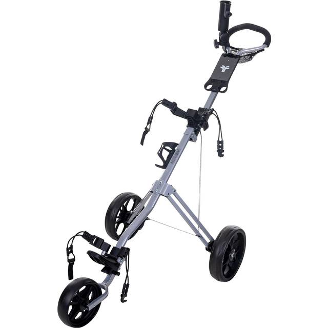 FastFold Force 3 Wheel Push Golf Cart Trolley Silver