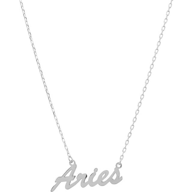 Latelita Womens Zodiac Star Sign Name Necklace Silver Aries - Yellow Sterling Silver - One Size