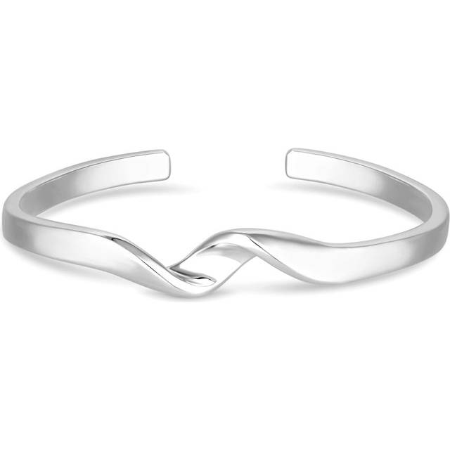 Inicio Recycled Sterling Silver Plated Twisted Bangle Bracelet - Gift Pouch