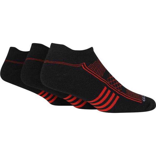 Mens 3 Pair Glenmuir Cushioned Sport Trainer Socks Black 7-11