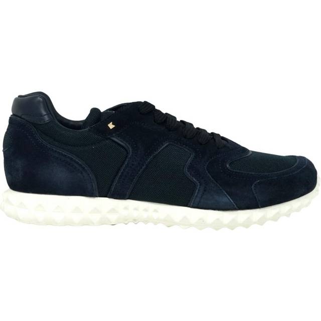 Valentino Garavani Mens Low Cut Navy Suede Sneakers - Blue Leather - Size UK 8