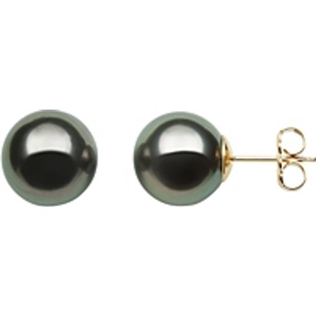Bloomingdale's Fine Collection Tahitian Black Cultured Pearl Stud Earrings in 14K Yellow Gold - Exclusive