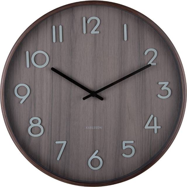 Wall clock medium walnut wood Karlsson Pure - Marron - 40x40 cm