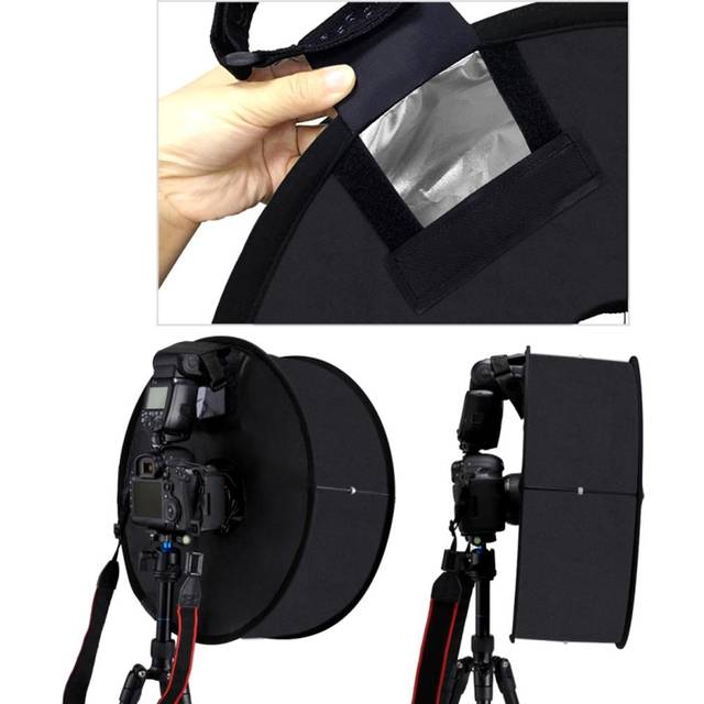 PULUZ Round Style Softbox Speedlight Flash Light Shoot Soft Box Foldable Soft Flash Light black