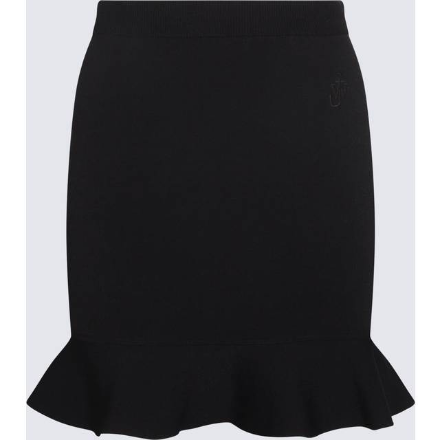 Ruffled Hem Mini Skirt Black