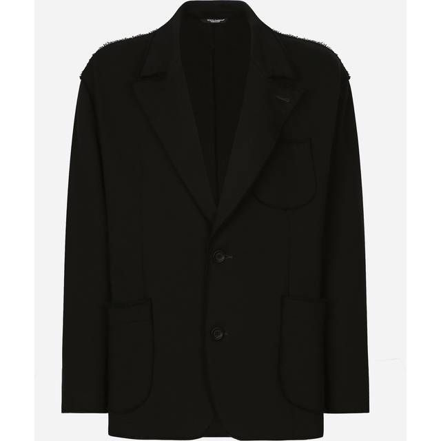 Dolce&Gabbana Frayed cotton-blend blazer - black (UK 42)