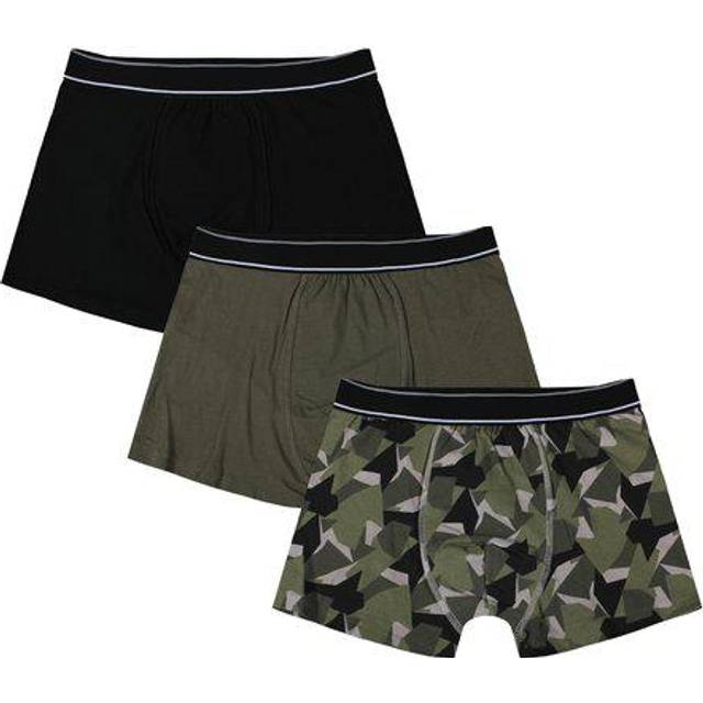 Herrboxer 3-Pack Svart/Grön S