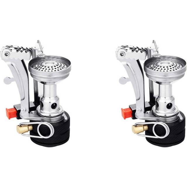 2X Mini Gas Stove Super Camping Stove Outdoor Cooking Burner Folding Camping Gas Stove with Refill Adapter