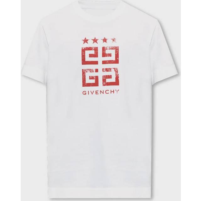 Givenchy White 4G Stars T-Shirt - 112-WHITE/RED - S
