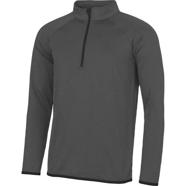 (L, Charcoal/ Jet Black) AWDis Just Cool Mens Half Zip Sweatshirt