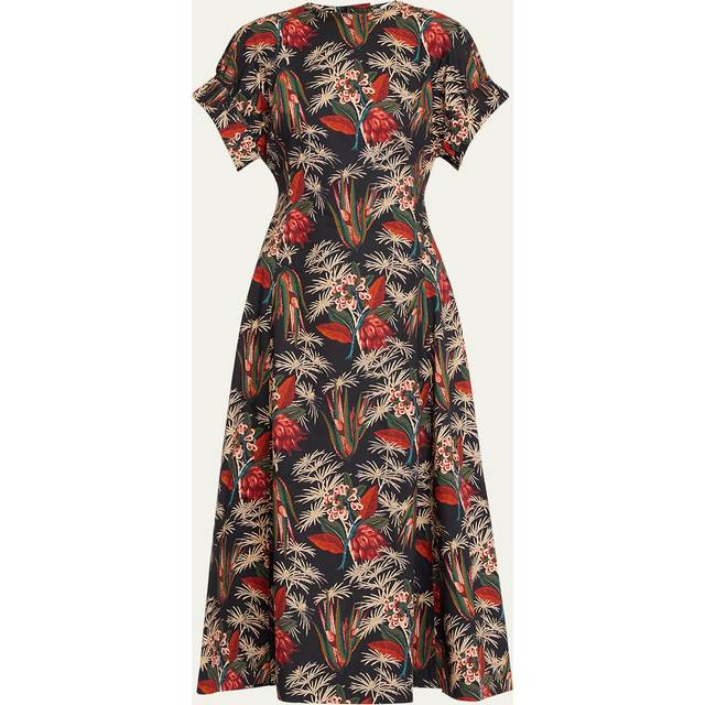 Ulla Johnson - Devon Floral-print Cotton-poplin Midi Dress - Multi - US 8