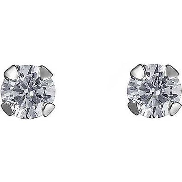 Sterling Silver 2mm Cubic Ziconia Stud Earrings