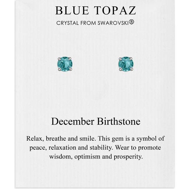 December (Blue Topaz) Birthstone Earrings Created with Swarovski Crystals